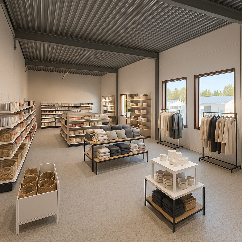 Ljust och rymligt butikslayout
